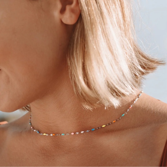 Atolea Rainbow Dainty Choker - Picture 4 of 7